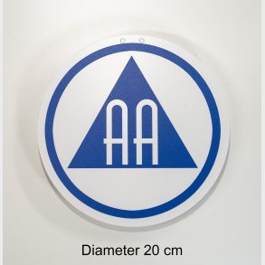 AA-skilt, diameter ca. 20 cm