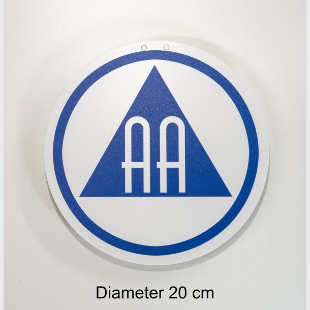 AA-skilt, diameter ca. 20 cm